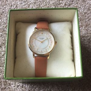 kate spade scalloped leather watch